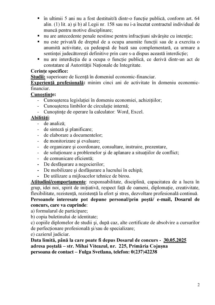 Aviz concurs funcție vacantă specialist principal_2